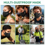 Powzdi Masque de Cyclisme Anti-poussière Masque Anti-poussière Réutilisable avec Filtre en Carbone pour Moto, Travail du Bois, C