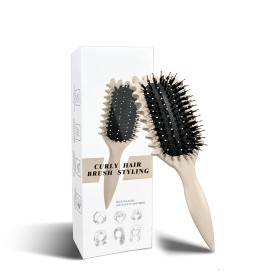 Brosse à boucler, brosse coiffante pour cheveux bouclés d'hommes et de femmes pour fixer et modeler les boucles, réduire les mèc