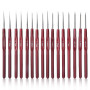 16-Piece Ensemble De Crochet, 0.5-2.5 Mm Kit de Crochets Acier Aiguilles À Tricoter Kit Poignée Plastique Aiguilles à Crochet Se