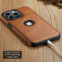 Sibada Coque iPhone 14 Pro Max Case Logo View Compatible avec Cuir végétalien Fin de qualité supérieure, Classique et élégante, 