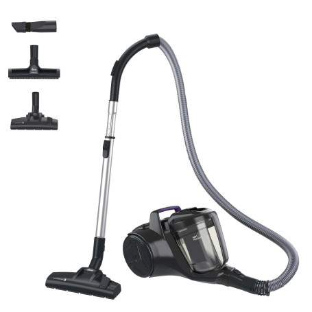 Hoover HP1 Home Aspirateur Traineau sans Sac Compact et Puissant HPZ107HM, Haute-Performance, 2 Brosses Sols Durs-Tapis & Spécia