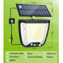 spqment Spot à Led Solaire d'Extérieur avec Détecteur de Mouvement 288 LED Lumière à Led d'Extérieur 3 Modes avec 5M de Câble IP