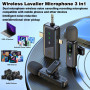 kinmaizi Microphone cravate sans fil 3 en 1, pour iPhone, Android, iPad, pour enregistrement vidéo, streaming, interview, vlog, 