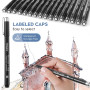 YISAN Feutres Dessin, Stylos Micro, 16 Stylos à encre Fineliner,Stylo Noir Pointe Fine, Stylo de Dessin Noir,Professionnel Artis