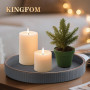 KINGFOM Plateau de Service, Grand Rond Plateau Decoratif en Cuir, Decoration Table, 30 cm (Gris)