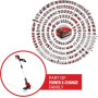 Einhell Coupe-bordures sans fil GE-CT 18 Li - Solo Power X-Change (18 V,Diam. de coupe lame 24 cm,Livré avec 20 lamelles en PVC)
