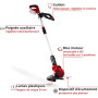 Einhell Coupe-bordures sans fil GE-CT 18 Li - Solo Power X-Change (18 V,Diam. de coupe lame 24 cm,Livré avec 20 lamelles en PVC)