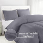 Utopia Bedding Housse de Couette 200x200 cm avec 2 Taies d'oreiller 50x75 cm (Gris)- Parure de Lit 200 x 200 cm - Ensembles de H