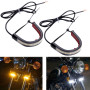 DREAMIZER 2PCS Feu Clignotant LED pour Fourche de Moto Bande Lumineuse Flexible Blanc & Ambre Clignotant DRL Étanche Universel C