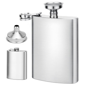 Flasque a Alcool, 8oz/220mlFlasque En Acier Inoxydable, Avec Petit Entonnoir Flasque Alcool Flasque De Poche Portable Camping Es Flasque a Alcool, 8oz/220mlFlasque En Acier Inoxydable, Avec Petit Entonnoir Flasque Alcool Flasque De Poche Portable Camping Es