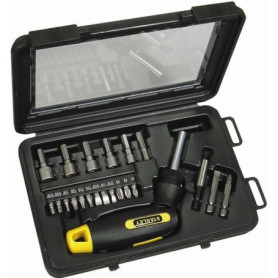 Tournevis porte-embouts a cliquet STANLEY - 0-63-022 - Coffret de 25 pieces Tournevis porte-embouts a cliquet STANLEY - 0-63-022 - Coffret de 25 pieces