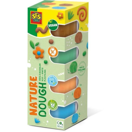 Pâte a modeler - SES CREATIVE - Feel good - Végane - Sans gluten - Lavable (4x90gr)