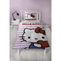 Parure de lit réversible - HELLO KITTY - Microfibre - 1 housse de couette 140 x 200 cm + 1 taie 63 x 63 cm