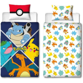 Parure de lit - POKEMON - Starter Evolution II - Microfibre - 1 housse de couette 140 x 200 cm + 1 taie 63 x 63 cm Parure de lit - POKEMON - Starter Evolution II - Microfibre - 1 housse de couette 140 x 200 cm + 1 taie 63 x 63 cm