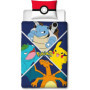 Parure de lit - POKEMON - Starter Evolution II - Microfibre - 1 housse de couette 140 x 200 cm + 1 taie 63 x 63 cm
