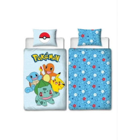 Parure de lit réversible - POKEMON - Pikachu et Starter 1G III - Microfibre - 1 housse de couette 140 x 200 cm + 1 taie 63 x 63 Parure de lit réversible - POKEMON - Pikachu et Starter 1G III - Microfibre - 1 housse de couette 140 x 200 cm + 1 taie 63 x 63