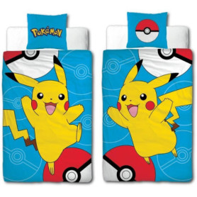 Parure de lit - POKEMON - Pikachu III - Microfibre - 1 housse de couette 140 x 200 cm + 1 taie 63 x 63 cm Parure de lit - POKEMON - Pikachu III - Microfibre - 1 housse de couette 140 x 200 cm + 1 taie 63 x 63 cm