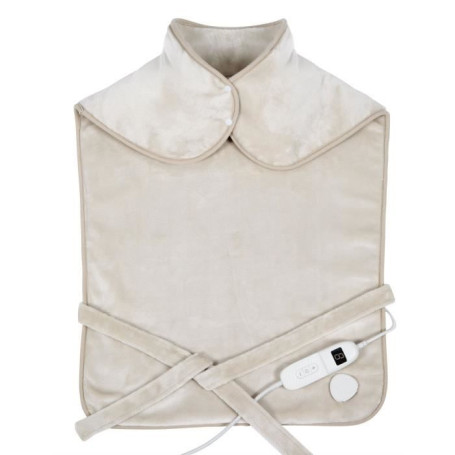 Coussin chauffant dos et cervicales - LIVOO - DOS218C - 100 W - 60 x 90 cm - Flanelle - Lavable en machine 30° - 50-65° - Creme