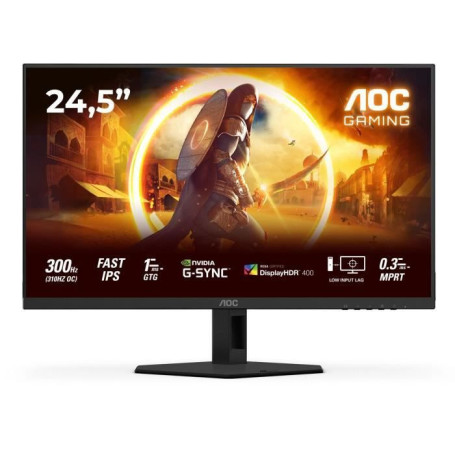 Ecran PC Gamer - AOC - FHD - 24,5'' - 300Hz- Fast IPS - 0,3ms - 25G4SRE