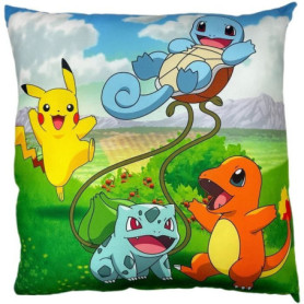 Coussin double face - Carré - POKEMON - Pikachu et Starter 1G II - Microfibre - 40 x 40 cm Coussin double face - Carré - POKEMON - Pikachu et Starter 1G II - Microfibre - 40 x 40 cm