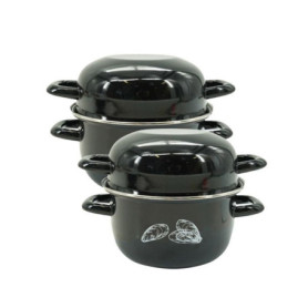 Ensemble de 2 Marmites a Moules - FACKELMANN - Emaillée - 20,5 x 26 x 17,5 cm Ensemble de 2 Marmites a Moules - FACKELMANN - Emaillée - 20,5 x 26 x 17,5 cm