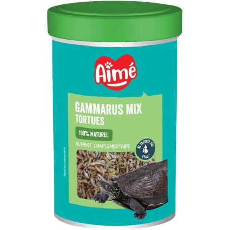 Aliment tortue - AIME - Gammarus Mix - 1000 ml - Crevettes naturelles, équilibre nutritionnel