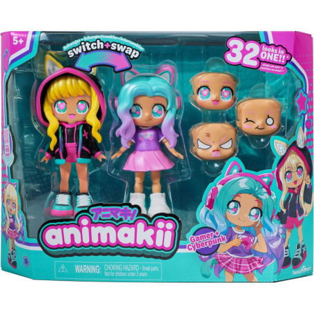 Poupée Personalisable - BANDAI - Animakii - HEA26350 - CyberPunk et Gameuse