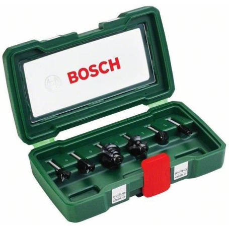 Coffret de 6 fraises au carbure BOSCH - queue de 6mm - pour rainurer et profiler