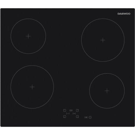 Plaque de cuisson vitrocéramique - DAEWOO - 4 foyers - 60 cm - BH6VTF27BNM - Noir