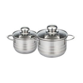 Lot de 2 faitouts - FACKELMANN - Elo Brillant - Acier inoxydable - Sans PFAS - 12 et 14 cm Lot de 2 faitouts - FACKELMANN - Elo Brillant - Acier inoxydable - Sans PFAS - 12 et 14 cm