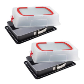 Lot de 2 moules a charniere avec couvercle - DR oeTKER - Back-Idee Kreativ - 42 x 29 cm Lot de 2 moules a charniere avec couvercle - DR oeTKER - Back-Idee Kreativ - 42 x 29 cm