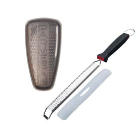 Duo Râpe a zeste et Râpe a parmesan - FACKELMANN - Acier inoxydable - 42 et 19 cm Duo Râpe a zeste et Râpe a parmesan - FACKELMANN - Acier inoxydable - 42 et 19 cm