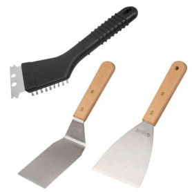 Ensemble 3 ustensiles professionnels - FACKELMANN PROFESIONAL - Pour plancha Ensemble 3 ustensiles professionnels - FACKELMANN PROFESIONAL - Pour plancha