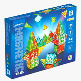 Tuiles magnétiques - GEOMAG - Tiles Gems - 60 pieces - Effet cristal - Des 3 ans