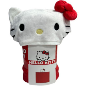 Plaid polaire a capuche 3D - HELLO KITTY - Rouge - 120 x 150 cm Plaid polaire a capuche 3D - HELLO KITTY - Rouge - 120 x 150 cm