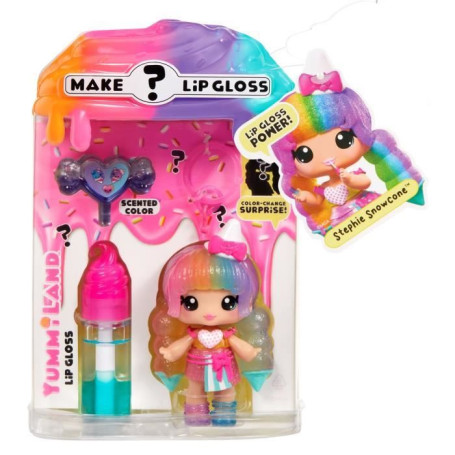 Yummiland Lip Gloss Doll - Color Change Combo- Stephie Snowcone