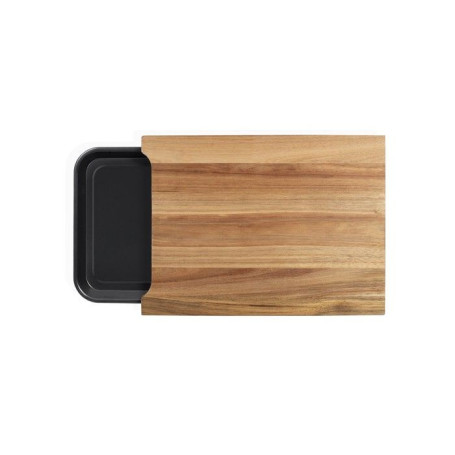 Planche a découper - LIVOO - MES155 - Bois acacia FSC - 36,5 x 27,5 cm - Bac récupérateur amovible