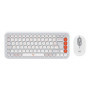 Ensemble Clavier Souris - Sans fil - Logitech - Pop Icon - AZERTY - Blanc