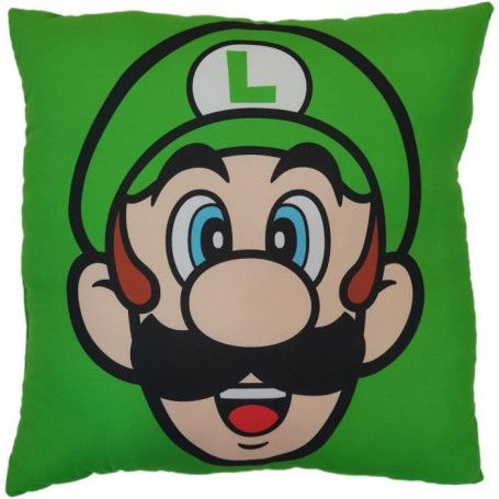 Coussin double face - Carré - MARIO BROS - Mario et Luigi - Microfibre - 40 x 40 cm