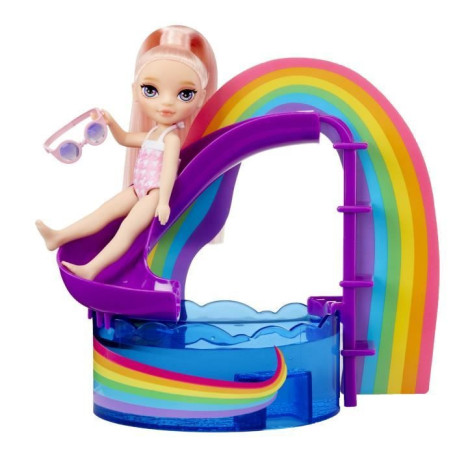Jeu de société - MGA - Piscine arc en ciel avec toboggan - Poupée Blush - 10 pieces - Multicolore