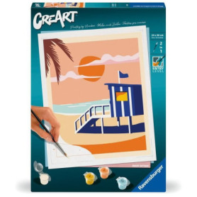 CreArt 24x30 cm Beach Cottage, Adulte, Peinture par numéros, 23896, Ravensburger CreArt 24x30 cm Beach Cottage, Adulte, Peinture par numéros, 23896, Ravensburger