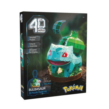 4D Build - Puzzle 3D - Bulbizarre Pokémon - 195 pieces - 24cm - des 12 ans