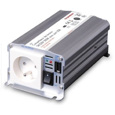 Convertisseur de tension - THOMSON - 24/220 V - 300 W - Avec prise USB