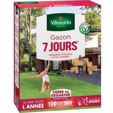 VILMORIN Semences de gazon 7 jours - 3 kg