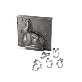 Ensemble de moule lapin de Pâques 3D et 5 emporte-pieces lapin - ZENKER Ensemble de moule lapin de Pâques 3D et 5 emporte-pieces lapin - ZENKER