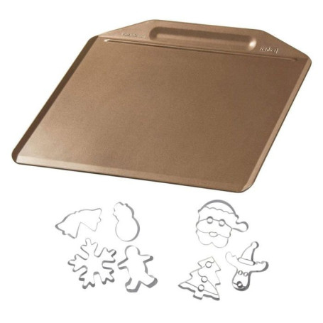 Plaque de cuisson au four sans rebords et 7 emporte-pieces de Noël - ZENKER