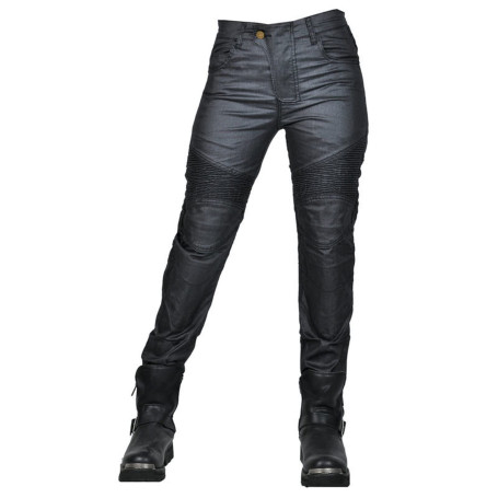 HOMDECR Jean de moto pour femme - Coupe ajustée - Avec protections des genoux et des hanches - Stretch - Coupe ajustée - Pantalo