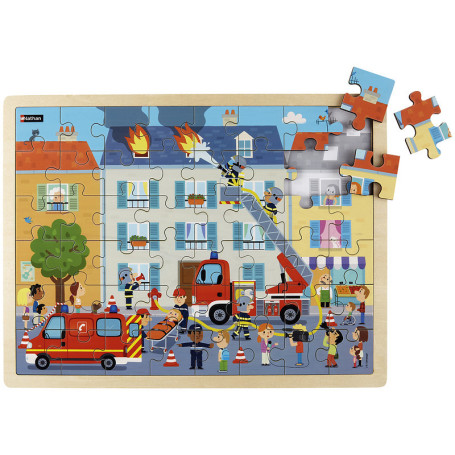 Maxipuzzle bois - les pompiers