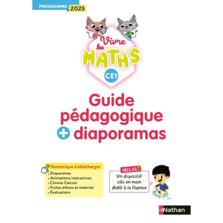Vivre les maths - CE1 - Guide pédagogique + Diaporamas - Programme 2025