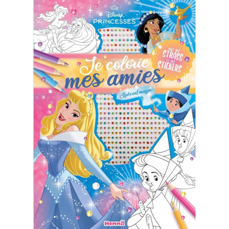 Disney Princesses - Je colorie mes amies - Avec strass - Spécial magie - Avec des strass et des stickers